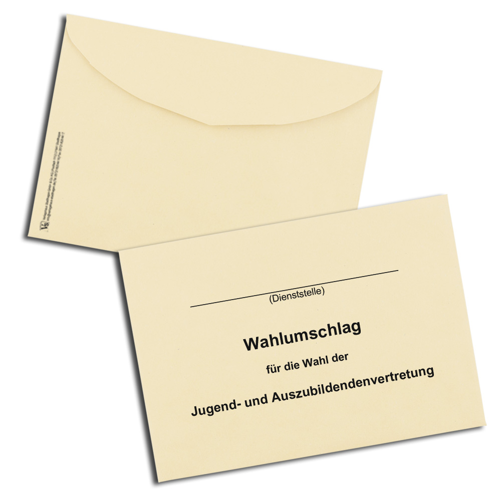Wahlumschlag für Wahl der Jugend- und Auszubildendenvertretung DIN C6, chamois