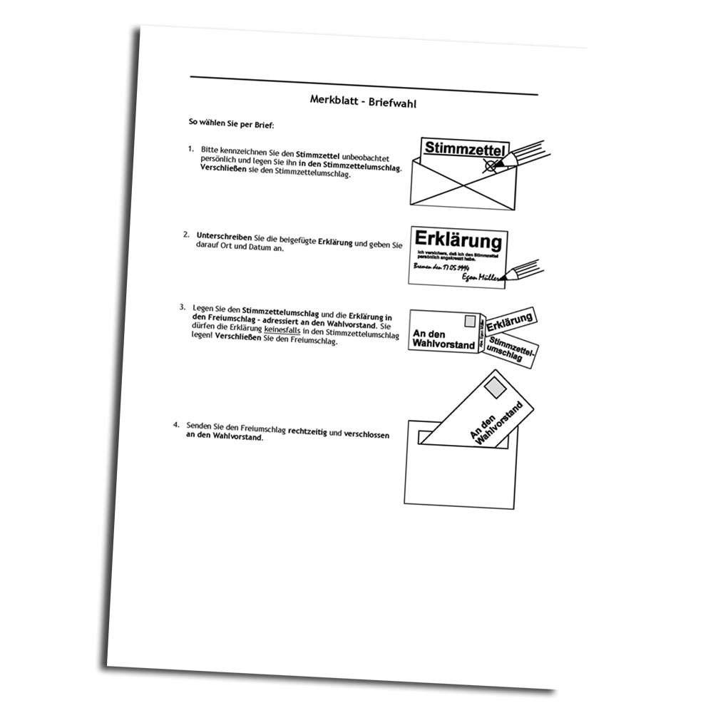 Merkblatt mit Wegweiser für die Briefwahl - Version 2