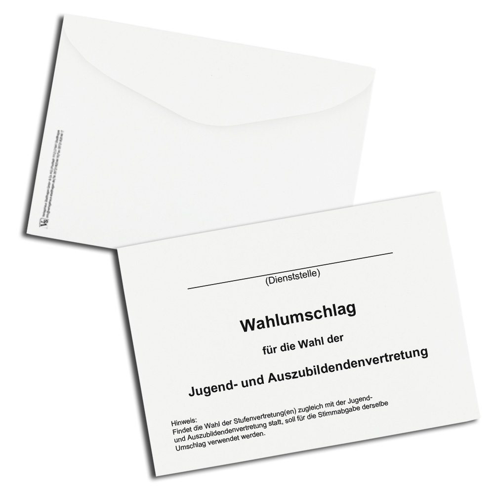 Wahlumschlag für Wahl der Jugend- und Auszubildendenvertretung in NRW