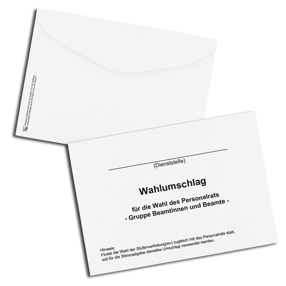 Wahlumschlag für Personalratswahlen Beamte in NRW