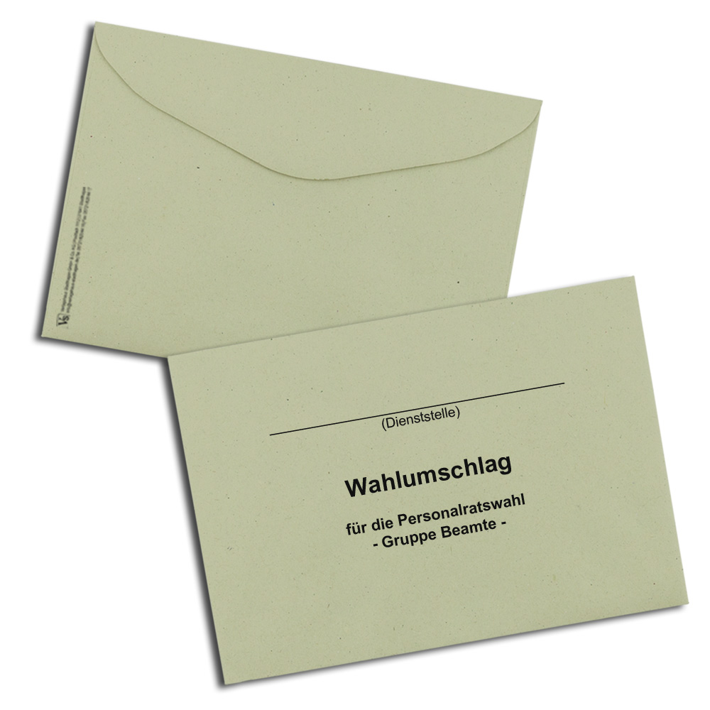 Wahlumschlag für Personalratswahlen der Gruppe Beamte