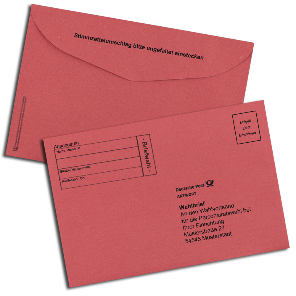Wahlbriefumschlag für Personalratswahlen